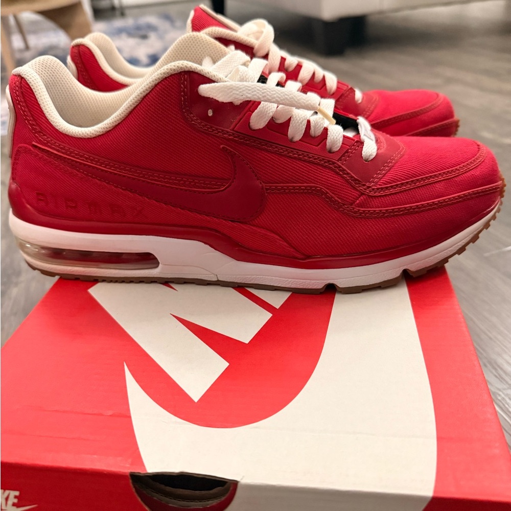 Nike Red and White Air Max Shoes